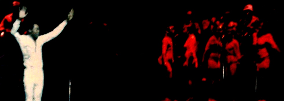 Fela Anikulapo Kuti, Apollo Theater, NYC, 1989.  Photo credit: Gordon Polatnick